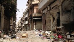 Ein verwüsteter Straßenzug im Homs, der drittgrößten Stadt Syriens