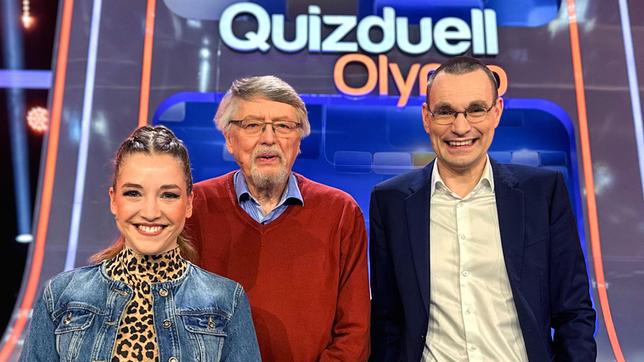 Bild: ARD/ITV Studios Quizduell-Olymp: Marie-Louise Finck, Prof. Eckhard Freise und Thorsten Zirkel