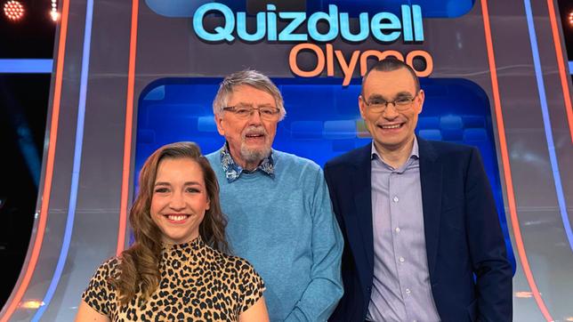 Bild: ARD/ITV Studios Quizduell-Olymp: Marie-Louise Finck, Prof. Eckhard Freise und Thorsten Zirkel.