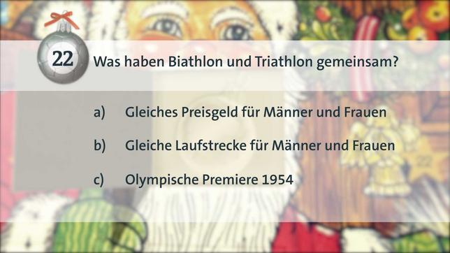 Adventsrätsel: Was haben Biathlon und Triathlon gemeinsam?