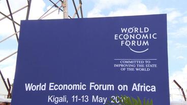 Schild des Weltwirtschaftsforums für Afrika