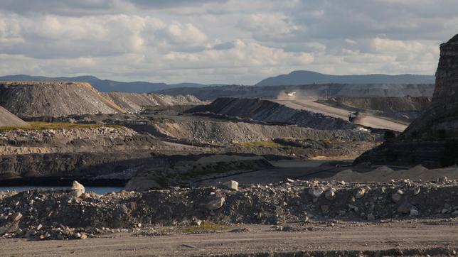 Eine offene Kohlenmine in New South Wales, Australien
