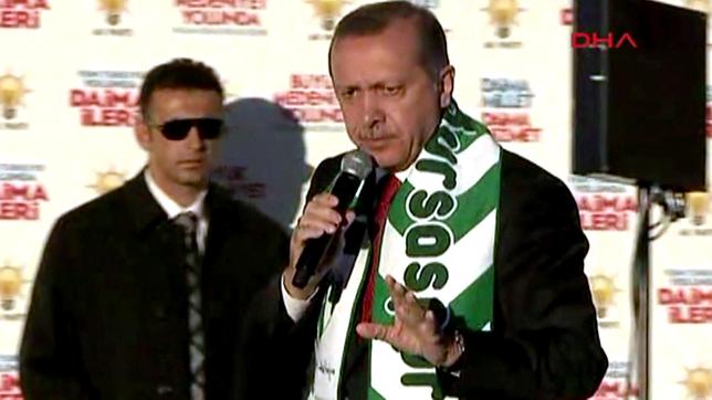 Ministerpräsident Erdogan bei einer Wahlkampfveranstaltung