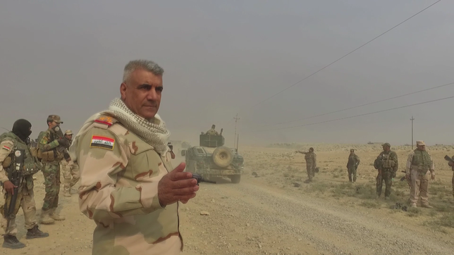 General Ahmad al Jabouri ist mit der irakischen Armee unterwegs, um seinen Geburtsort vom IS zu befreien.