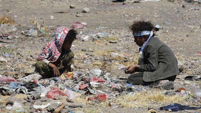 Kinder in einem Randbezirk von Sanaa.