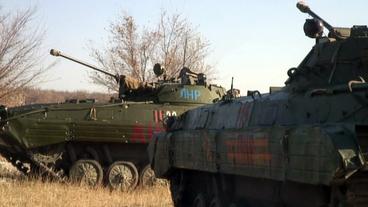Kaputte Panzer in der Ukraine