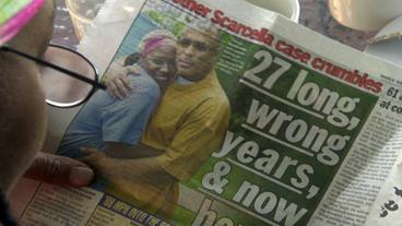 Zeitungsbericht über die Freilassung von Shabaka Shakur 