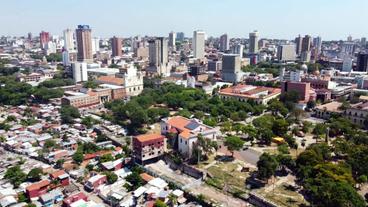 Luftaufnahme Stadt in Paraguay 