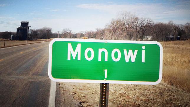 Straßenschild Monowi