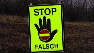 Warnschild Geisterfahrer