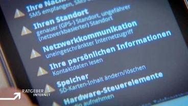 Bild: WDR Sytemeinstellungen einer App
