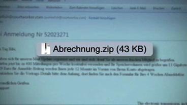 Bild: WDR (TV-Bild) Dateiname eines verseuchten Mailanhangs