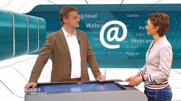 Bild: Bild: WDR (TV-Bild) Jörg Schieb und Anna Planken im Studio