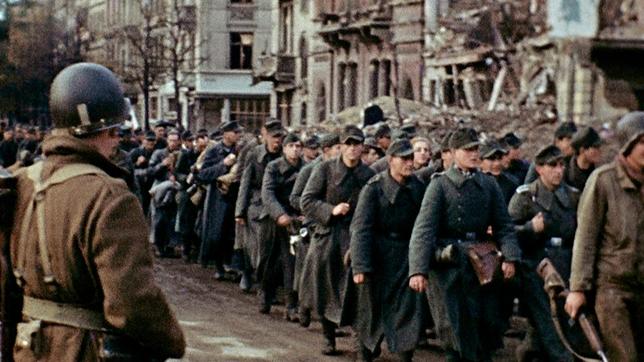 Deutsche Kriegsgefangene in Frankreich, 1945.