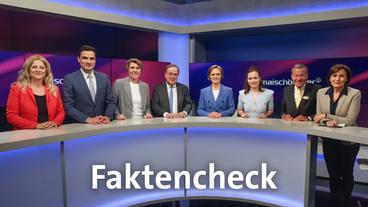 Bild: WDR/Oliver Ziebe Die Gäste (v.l.n.r.): Kristina Dunz, Jan Philipp Burgard, Bettina Böttinger, Armin Laschet, Franziska Brantner, Bonita Grupp, Wolfgang Grupp