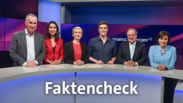 Bild: WDR/Oliver Ziebe Die Gäste (v.l.n.r.): Stephan Lamby, Alev Doğan, Ines Schwerdtner, Constantin Schreiber, Armin Laschet
