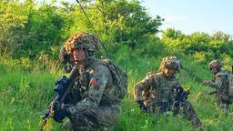 Britischer Spähtrupp bei der NATO- Übung "Noble Jump" in Rumänien.