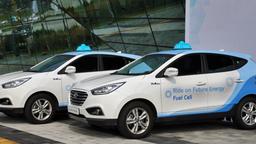 Das erste Brennstoffzellen-Taxi in Korea.