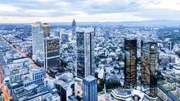 Blick auf die Hochhuser verschiedener Banken in Frankfurt am Main