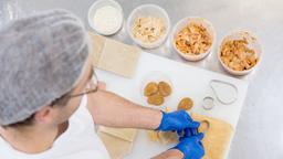 Sojapulver und verschiedene angemachte Produkte daraus liegen im Deutschen Institut fr Lebensmitteltechnik.