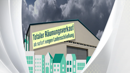 Grafik: Dunkle Wolken ber Firma und Ausverkauf