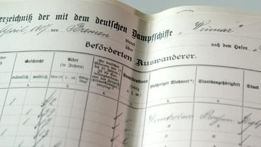 Bild: WDR Passagierliste mit Auswanderungsziel