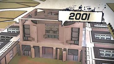 Bild: BR Comicgrafik Gebäude Bundeskanzleramt Berlin