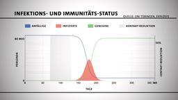 Grafik stellt die Infektionszahlen in Abhngigkeit von der Zeit dar