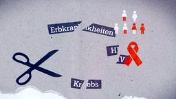 Grafik: Genschere zerschneidet Erbkrankheiten, HIV und Krebs.