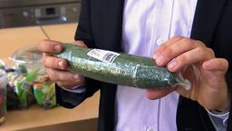 Biogurke im Plastikmantel 