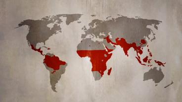 Weltkarte mit Tropenkrankheiten