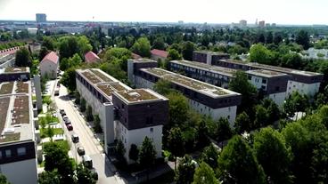 Bild: BR Siedlung in München-Sendling aus der Vogelperspektive