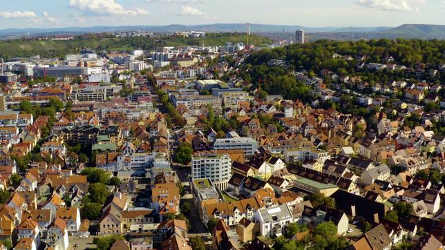 Eine Stadt aus der Vogelperspektive