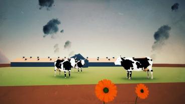 Animation: Kühe auf einer Weide
