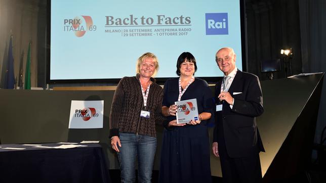 Die Preisträger beim Prix Italia 2017:  Dr. Claudia Schreiner (MDR) und Simone Baumann (Saxonia Media)
