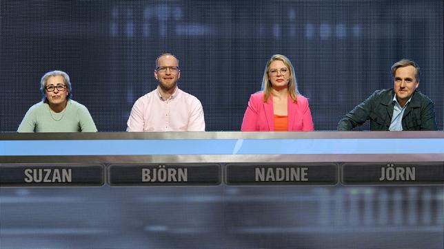 Die Kandidat:innen der Sendung: Suzan Gülfirat, Björn Dornseifer, Nadine Wackernah und Jörn Bovay.