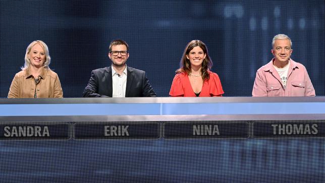 Bild: ARD/Uwe Ernst Die Kandidat:innen: Sandra Kalbach, Erik Schöller, Nina Schmitt und Thomas Ganschow.