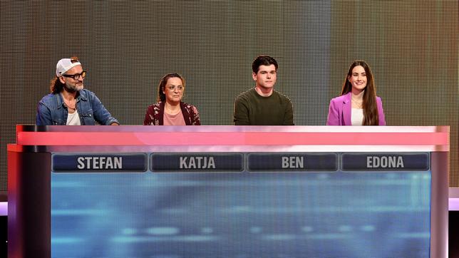 Bild: ARD/Uwe Ernst Die Kandidat:innen: Stefan Schwettmann, Katja Malbert, Ben Lucio Stockhausen und Edona Veliqi.