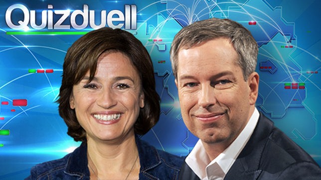 Bild: Collage: ARD/Ingo Wagner (dpa), Jörg Carstensen (dpa) Sandra Maischberger und Thomas Hermanns beim Quizduell