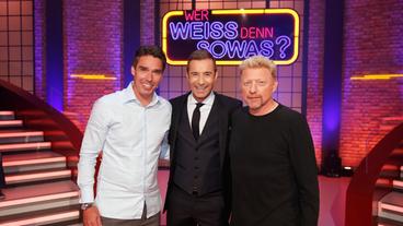 Bild: NDR/Morris Mac Matzen v.l.: Michael Stich, Kai Pflaume, Boris Becker