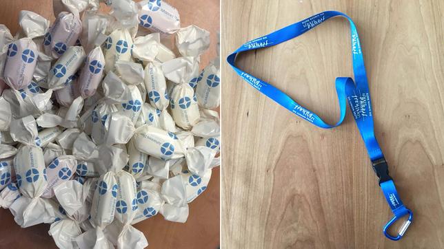 Bild: DasErste.de/ARD Die Gewinne: DjÄ-Lanyards und Bonbons