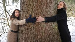 Sturm der Liebe Folge 2212 29.04.2015: Michael und Dr. Roth umarmen einen Baum