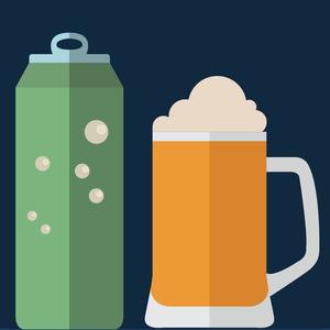 Flasche mit Glas
