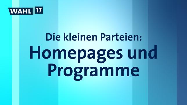 Die kleinen Parteien: Hompages & Programme