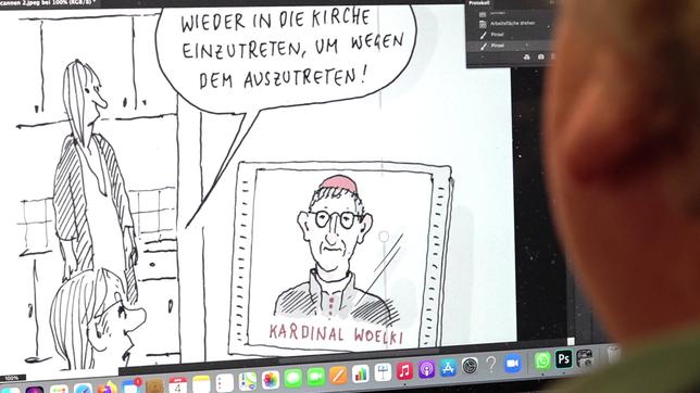 Til Mette ist Karikaturist in Hamburg und arbeitet für das Magazin „Stern“. Er wirft einen satirischen Blick auf Politik, Gesellschaft – und auch auf die katholische Kirche. 