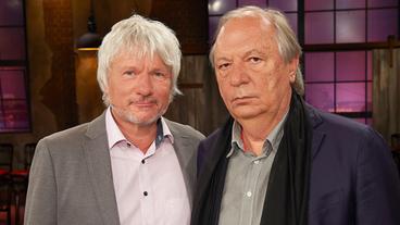 Anlässlich des 60. Geburtstags des großen Kölner Kabarettisten und jahrelangen Gastgeber der WDR „Mitternachtsspitzen“, Jürgen Becker (l), feiert Kabarett-Urgestein Wilfried Schmickler (r) seinen langjährigen Weggefährten und Freund im Ersten. In zahlreichen Ausschnitten und persönlichen Erinnerungen aus über 30 Jahren erinnert Schmickler an persönliche Geschichten und unvergessene Auftritte des Jubilars.“