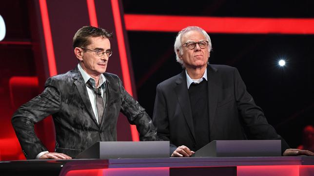 Bild: ARD/Uwe Ernst Die Kandidaten des Teams "Kabarett": Mathias Richling und Bruno Jonas.