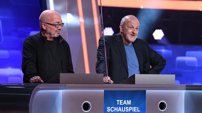 Bild: ARD/Uwe Ernst Die Kandidaten des Teams "Schauspiel": Die Schauspieler Florian Martens und Leonard Lansink.