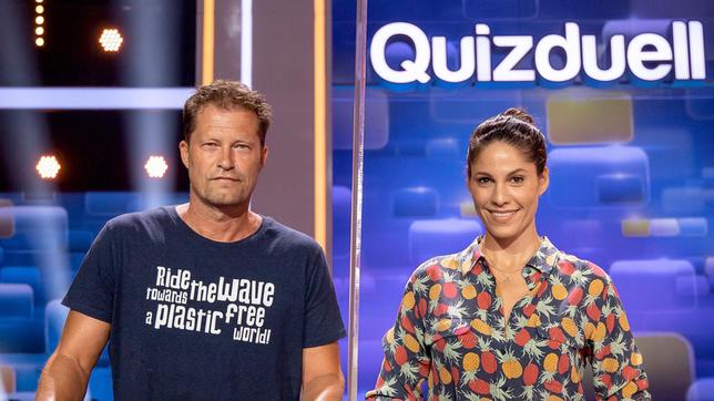 Bild: ARD/Uwe Ernst Die Kandidaten des Teams „Schauspiel“: Schauspieler Til Schweiger und Schauspielerin Jasmin Gerat.