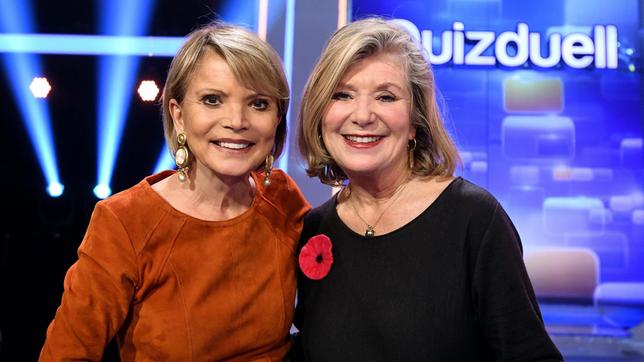 Bild: ARD/Uwe Ernst Die Kandidatinnen des Teams "Schauspiel": Uschi Glas und Jutta Speidel, beide Schauspielerinnen.
